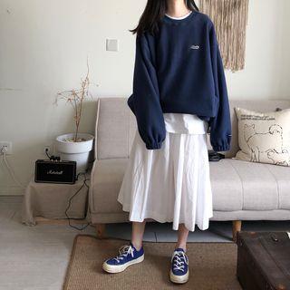Midi A-line Pleated Skirt White - One Size