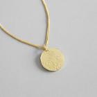 925 Sterling Silver Disc Pendant Necklace 18k Gold - One Size