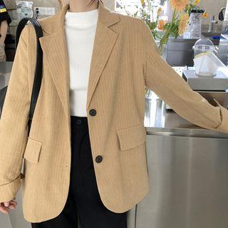 Striped Blazer Khaki - One Size
