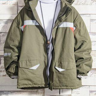 Lettering Hood Padded Jacket