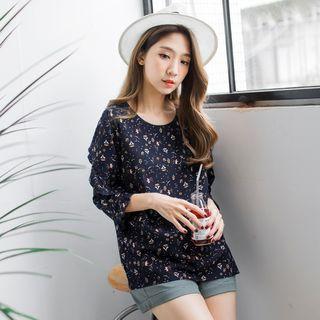 Layered Sleeve Printed Top