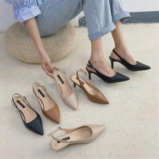 Pointy-toe Slingback High-heel Sandals