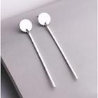 Disc Bar Drop Earring 1 Pair - Silver - One Size