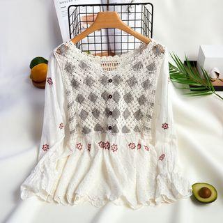 Long-sleeve Knit Blouse