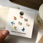 Set Of 8: Butterfly Stud Earring Set Of 8 - S925 Silver - Blue & Pink & Orange - One Size