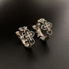 Cross Rhinestone Alloy Earring 1 Pair - Eh1260 - Silver - One Size