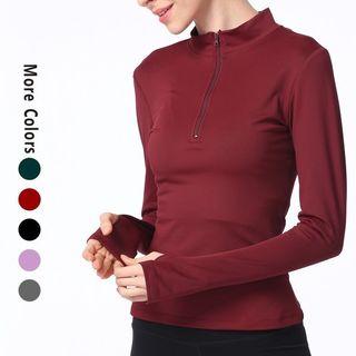 Half Zip Long-sleeve Sports T-shirt