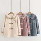 Rabbit Embroidered Faux Shearling Coat