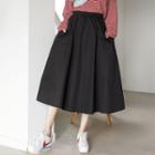 Patch-pocket Long Flare Skirt