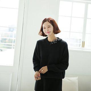 Dotted Bow-detail Sweater