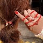 Alloy Mouse Red String Hair Tie