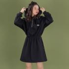 Mini A-line Hoodie Dress Black - One Size
