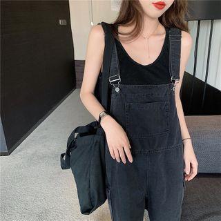 Denim Jumper Shorts Dark Gray - One Size