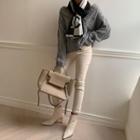 Shawl-collar Cable Knit Cardigan