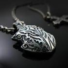 Embossed Pendant Sterling Silver Necklace
