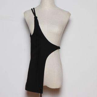 One-shoulder Asymmetrical Camisole Top Black - One Size