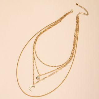 Layered Necklace X585 - Gold - One Size