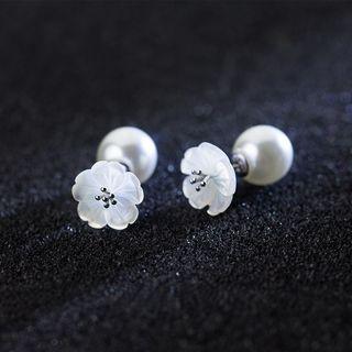 925 Sterling Sliver Flower Earring
