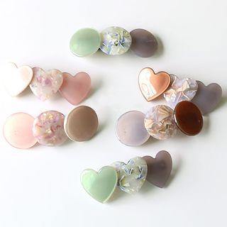 Heart / Disc Hair Clip (various Designs)