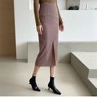 Houndstooth Long H-line Skirt
