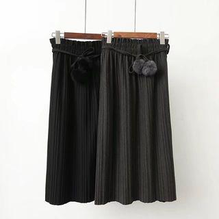Bobble Accordion Midi Skirt