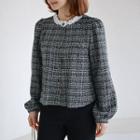 Lace-neckline Tweed Jacket