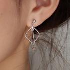 Alloy Geometric Dangle Earring 1 Pair - With Ear Nuts - Silver - One Size