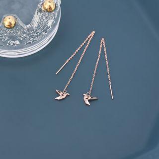 Origami Crane Drop 925 Sterling Silver Earring