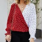 Dotted Two-tone Blouse