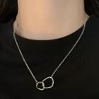 Interlocking Hoop Pendant Alloy Necklace Silver - One Size
