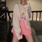 Long-sleeve Floral Print T-shirt / Shorts