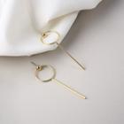 Alloy Hoop & Bar Dangle Earring 1 Pair - Gold - One Size