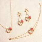 Floral Heart Earring / Clip-on Earring / Necklace / Bracelet