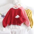 Mock Two-piece Fleece Long-sleeve Pullover