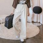 Wide-leg Corduroy Pants With Belt