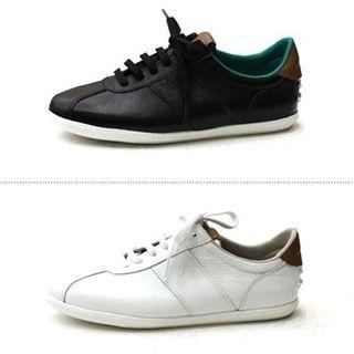 Genuine Leather Studded Back Sneakers
