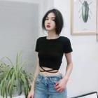 Lattice Back Short-sleeve T-shirt