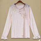 Lace Collar Long-sleeve T-shirt