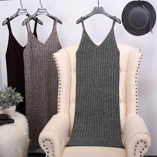 Ribbed Spaghetti Strap Knit Dress