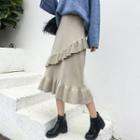 Raffle Trim A-line Knit Skirt