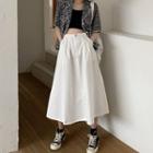 Elbow-sleeve Floral Print Blazer / Midi Skirt