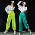 Satin Loose-fit Striped Harem Pants