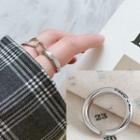 925 Sterling Silver Lettering Open Ring White Gold - Size No. 14