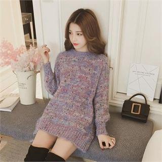 Multi-color Mini Furry Sweater Dress