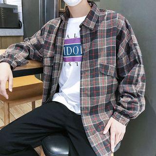 Gingham Loose-fit Long-sleeve Shirt
