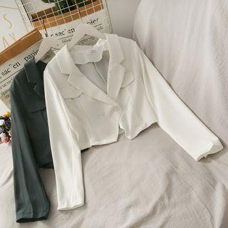 Double-breasted Slim-fit Crop Blazer