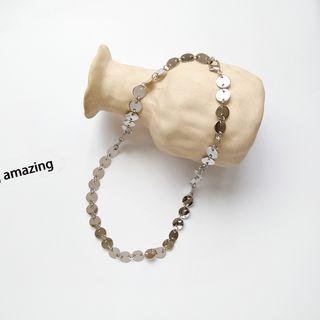 Alloy Disc Choker 1pc - Necklace - One Size