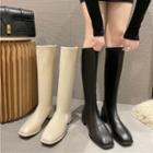 Plain Chunky Heel Tall Boots / Short Boots