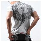 Round-neck Short-sleeve Print Slim-fit T-shirt