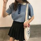 Short-sleeve Polo Knit Dress / Polo Knit Top